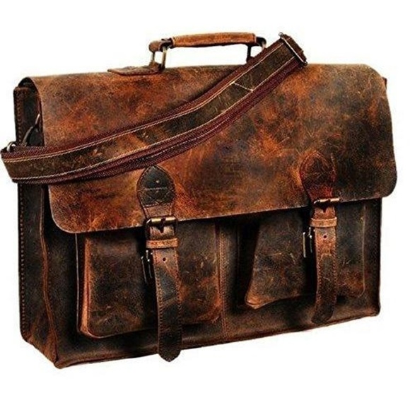 GRUNTLUXURY Leather Buffalo Messenger Bag - Picture 4 of 4